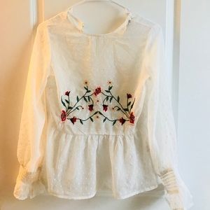 Sheer floral blouse